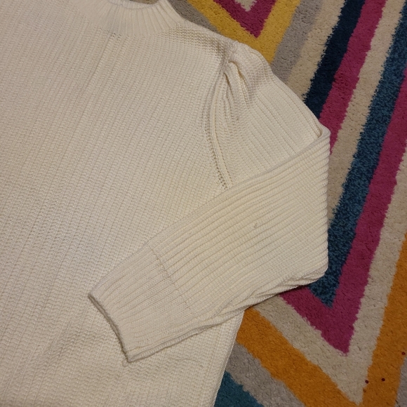 NWOT Woman's 2X Falls Creek Off White Puffy Sleeve Acrylic Sweater Soft - Picture 2 of 6